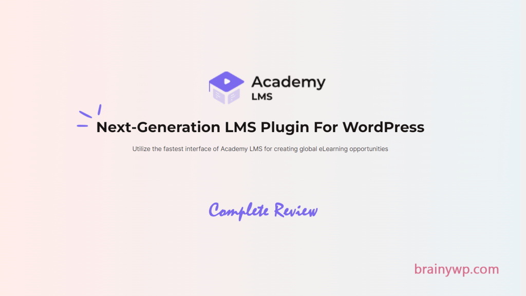 Academy LMS review, Brainywp