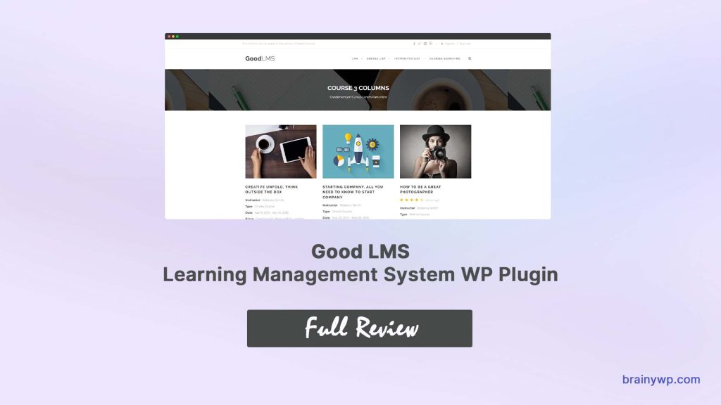 Good LMS review, BrainyWP