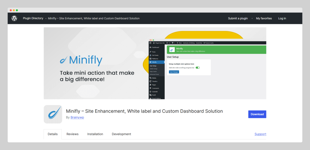 Introducting Minifly plugin for WordPress, Brainywp
