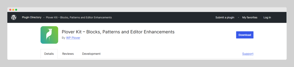 Plover Kit, Blocks, Patterns and Editor Enhancements, Brainywp