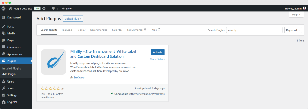 Add WordPress Back to Top Button Free, Minifly, Brainywp