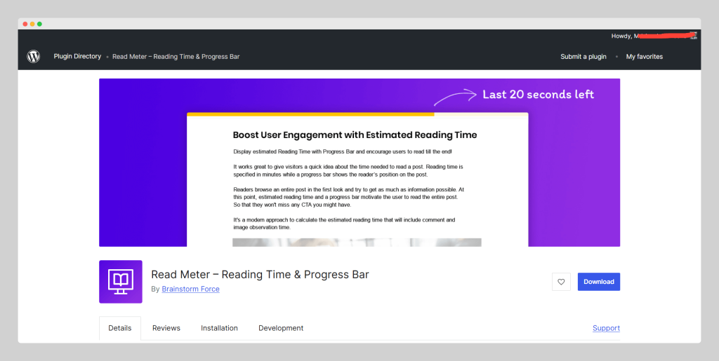 Read Meter, Reading Time, Progress Bar, Brainywp