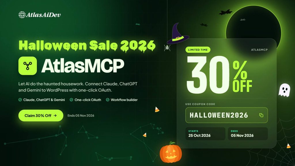 AtlasMCP Halloween 2026 Banner, Brainywp