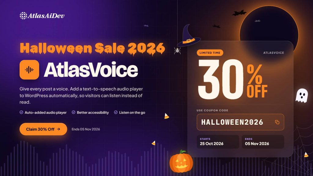AtlasVoice Halloween 2026 Banner, Brainywp