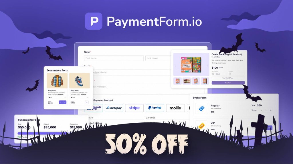 PaymentForm.io 50% Off - Halloween Offer 2026, Brainywp